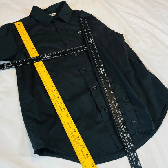 Caterpillar Men's Black Button-Up Shirt S Small Chest Pocket W Logo - Picture 7 of 8